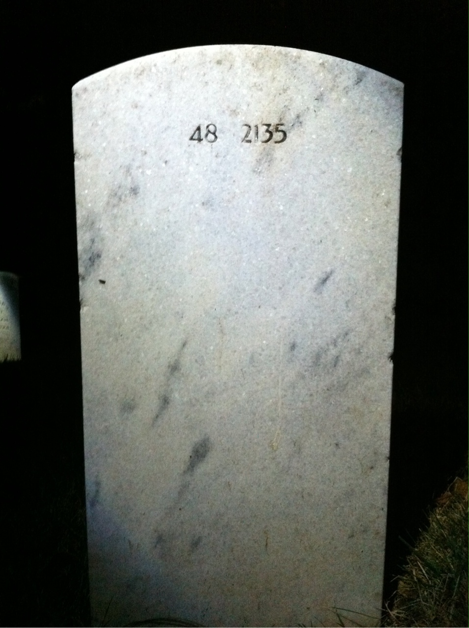 Back of headstone — Jack Armstrong