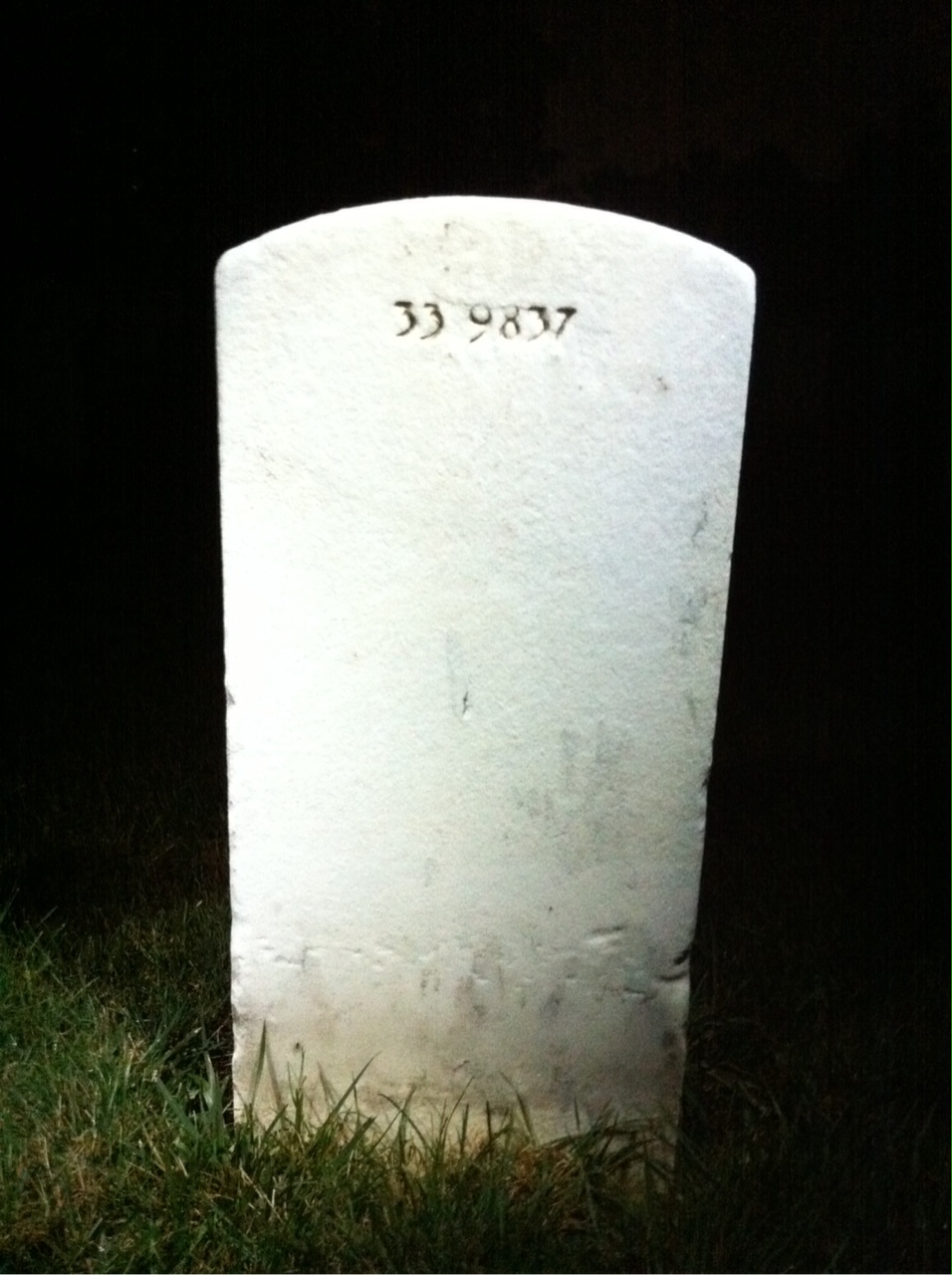 Back of headstone — William Hill