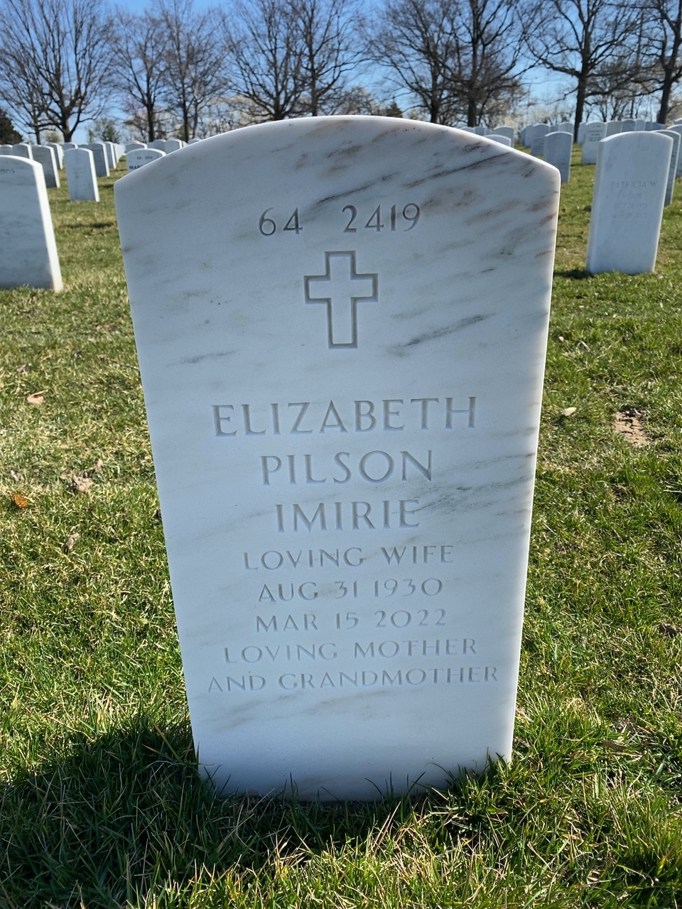 Back of headstone — Scott Imirie