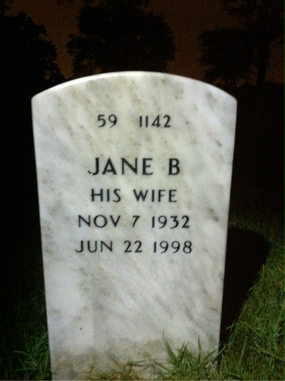 Back of headstone — John Weis
