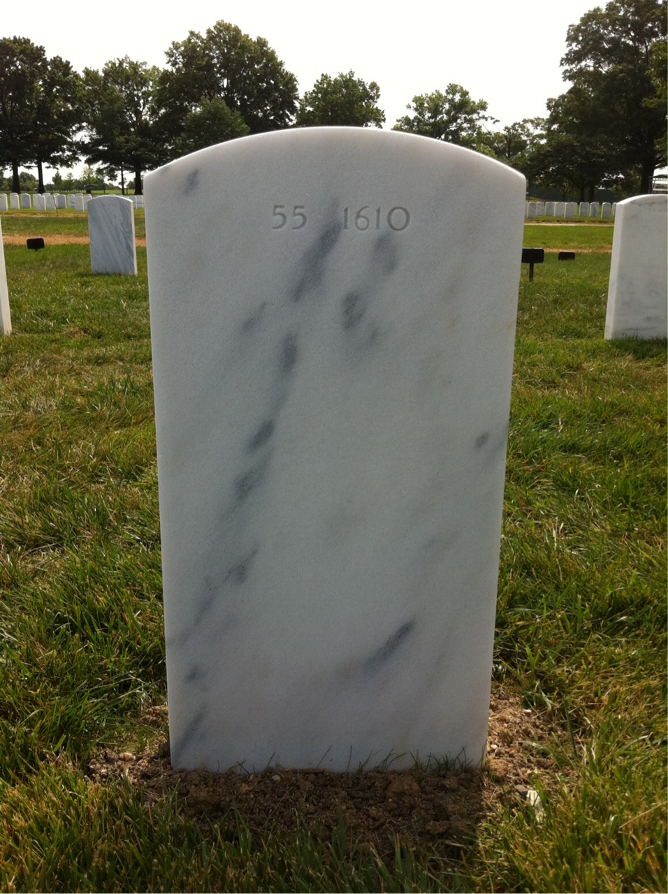 Back of headstone — Wesley Aaron Smith