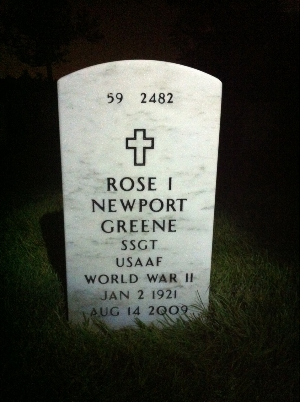 Back of headstone — Edgar Greene
