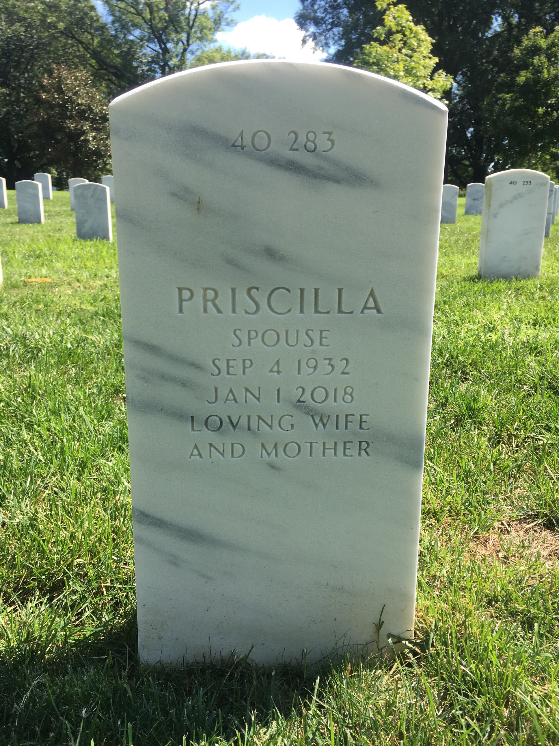 Back of headstone — George Lineker