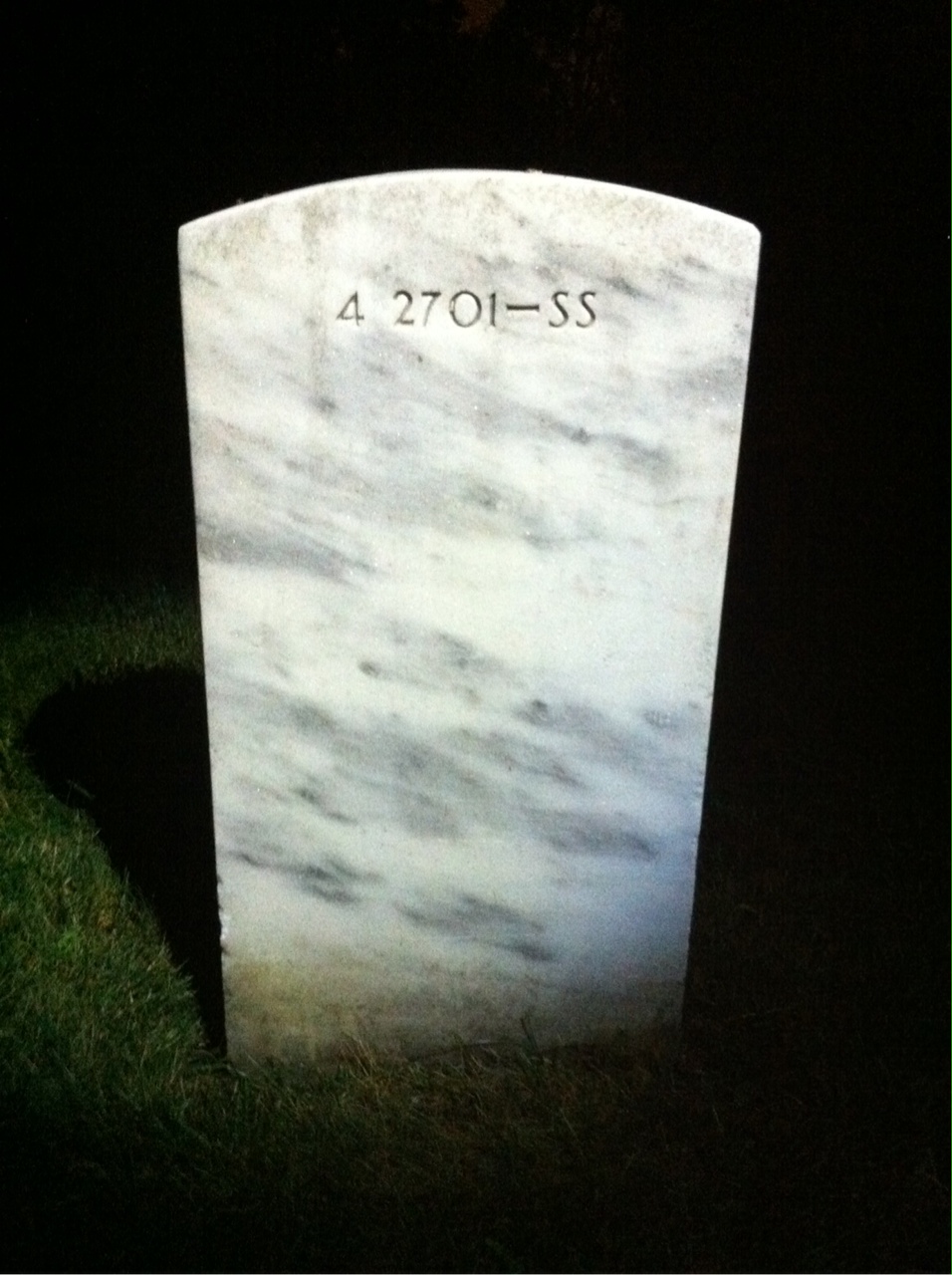 Back of headstone — Maurice Bigelow