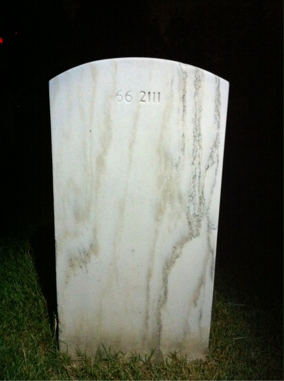 Back of headstone — Orva Morris