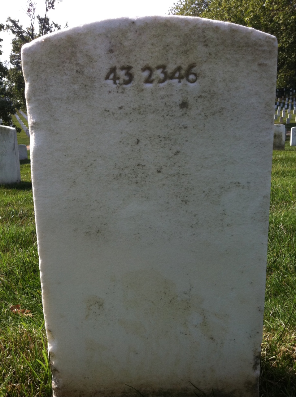 Back of headstone — George Munce