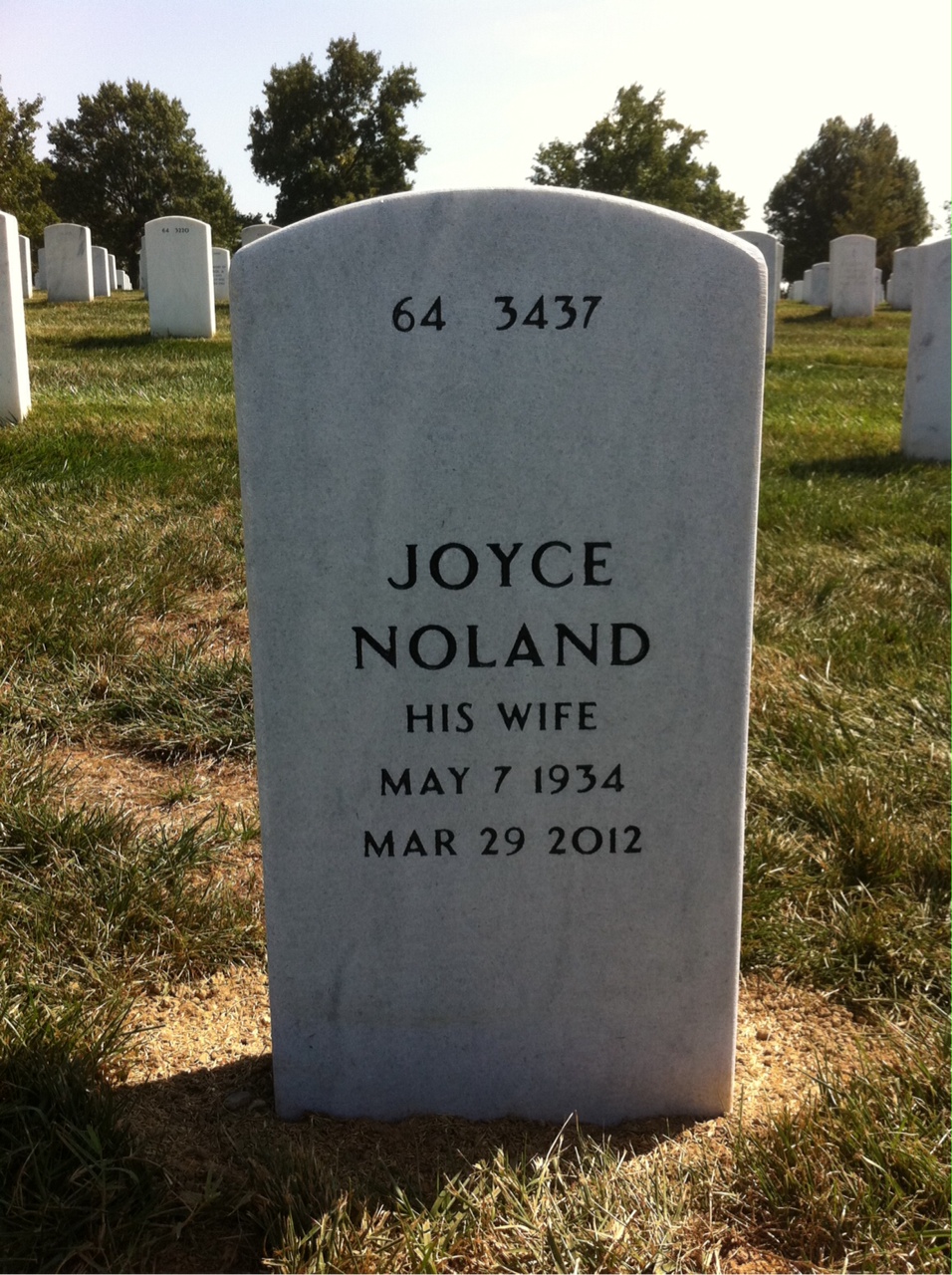 Back of headstone — Howard Setzer