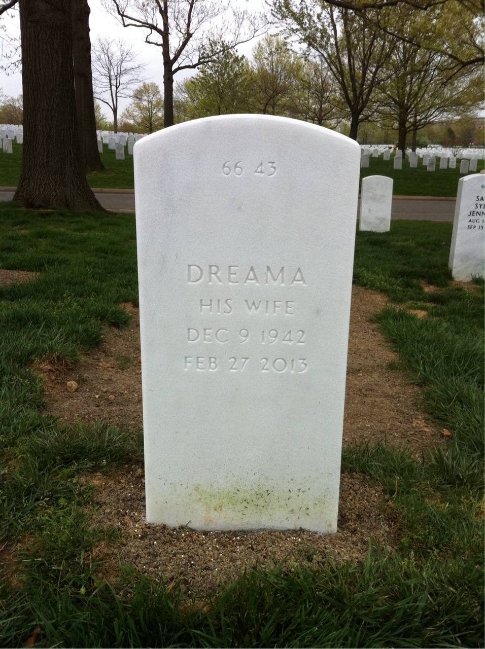 Back of headstone — Robert Ball