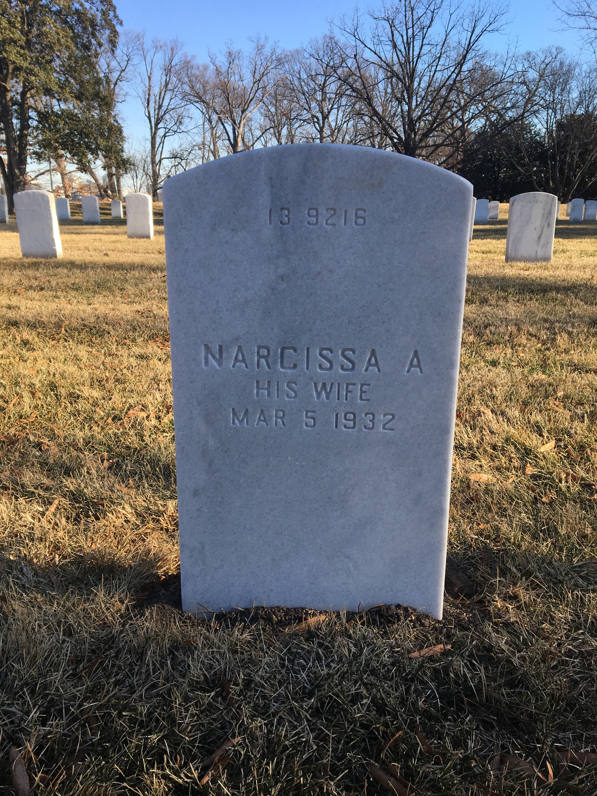 Back of headstone — Frederick Brackett