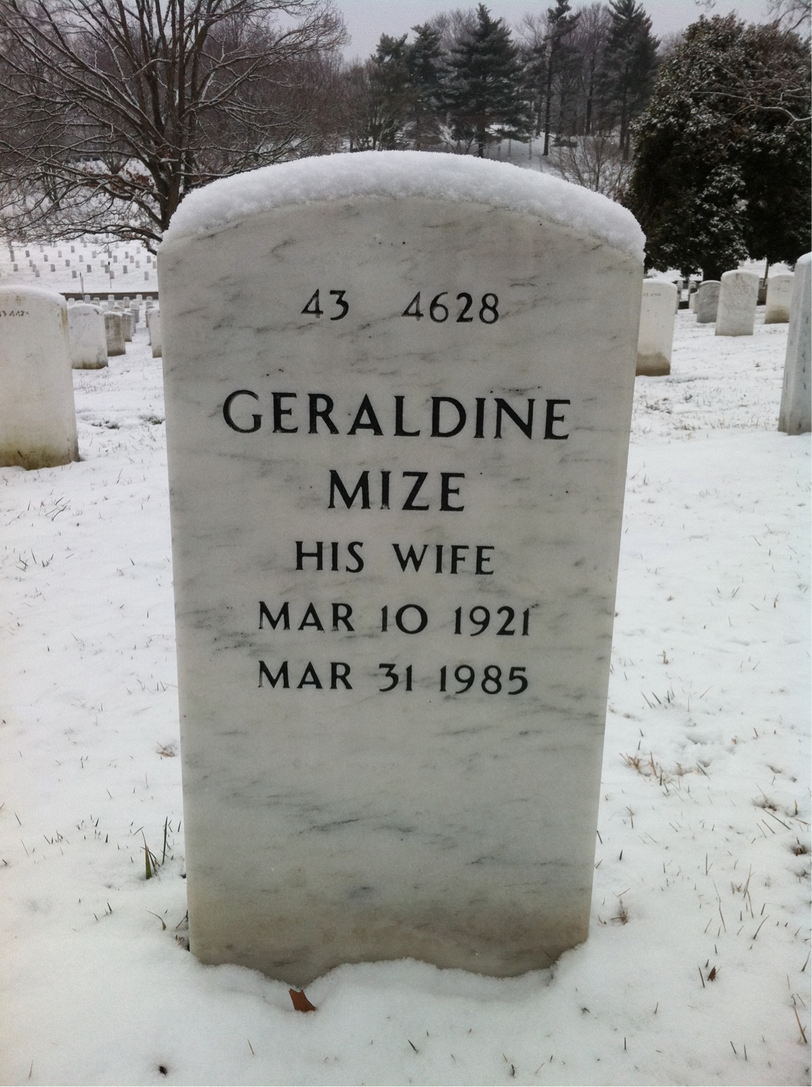 Back of headstone — Dallas Weddle
