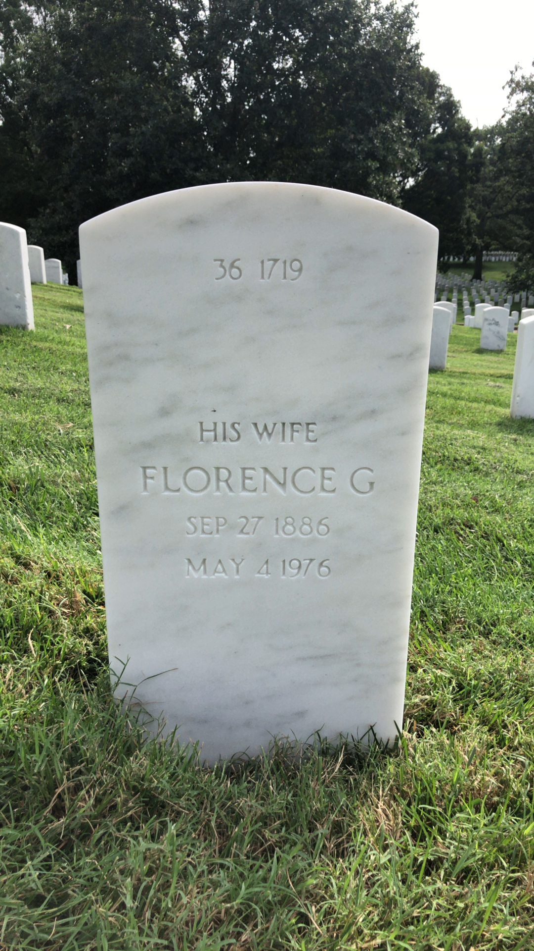 Back of headstone — Harold Acker