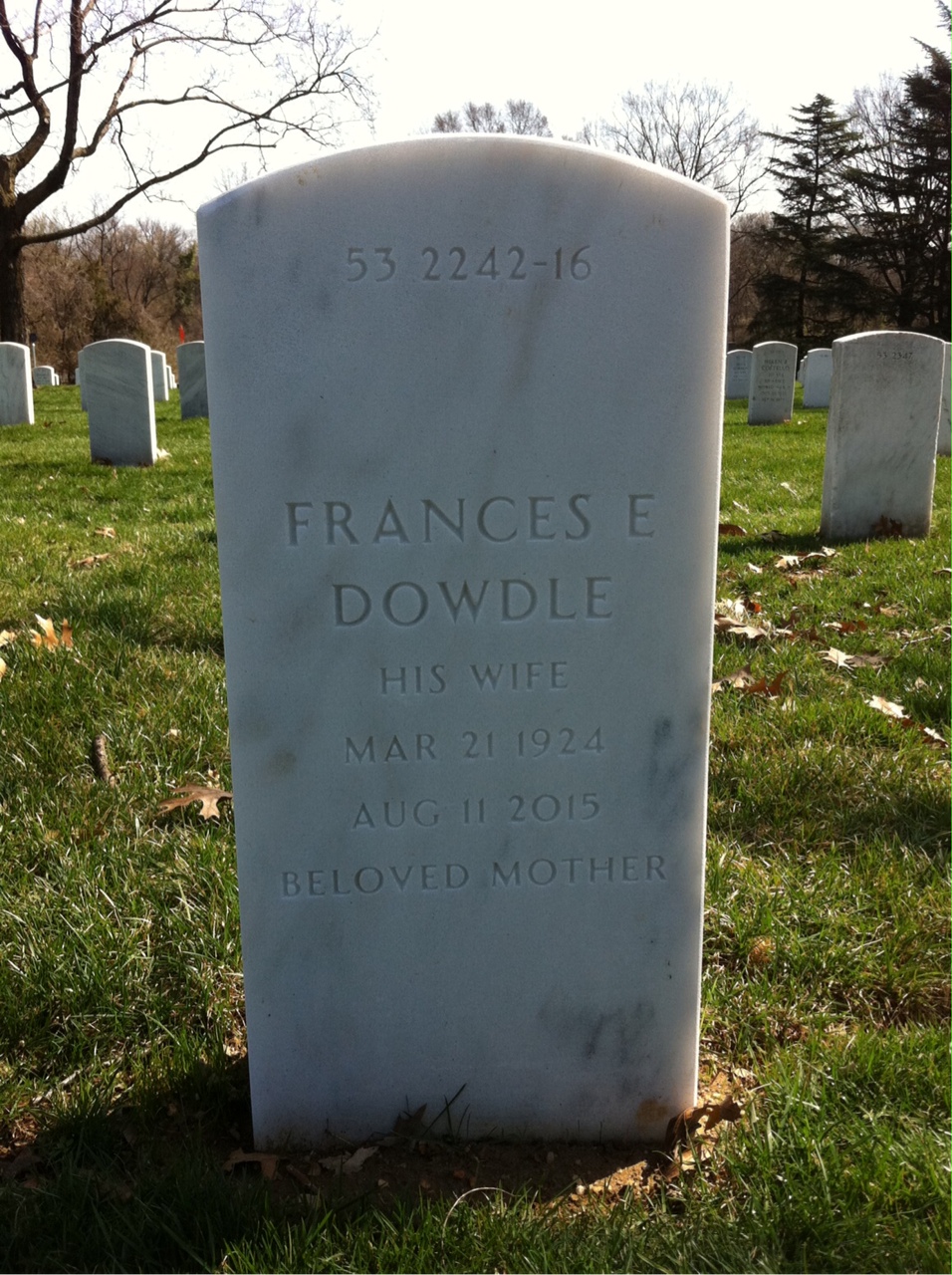 Back of headstone — Jackson Abbott