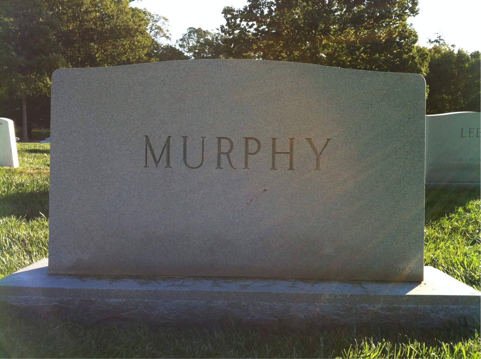 Back of headstone — Vincent Murphy