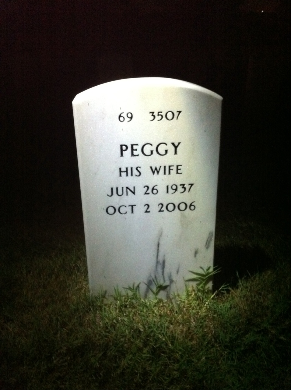 Back of headstone — Ronald Harrison