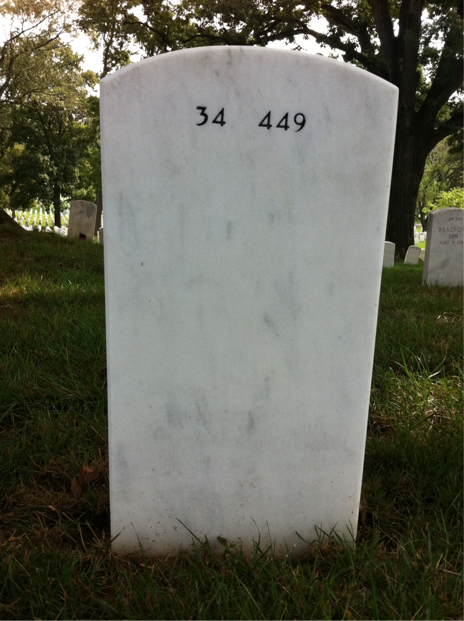 Back of headstone — Herman Tessman