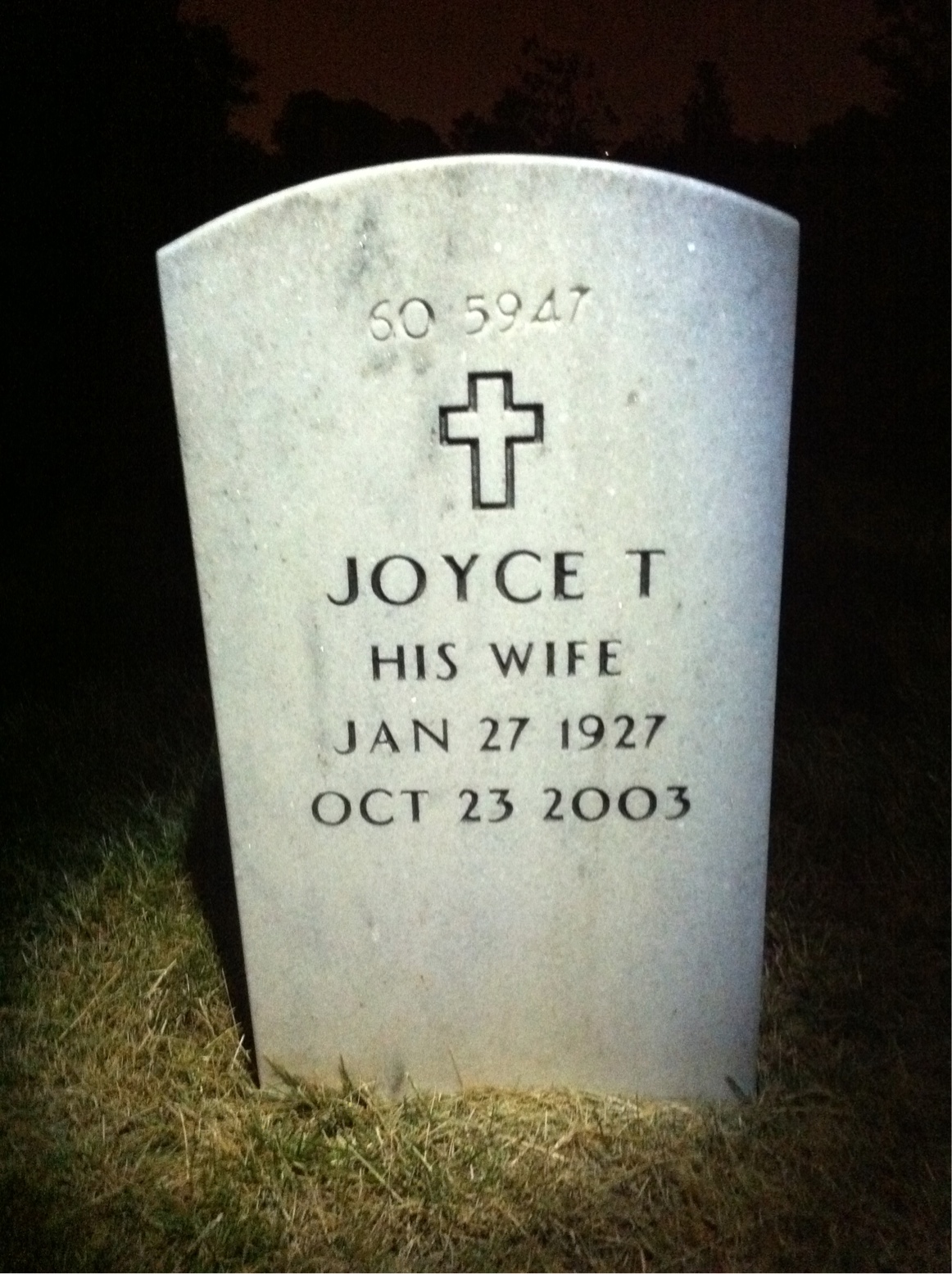 Back of headstone — Gerald Ansley