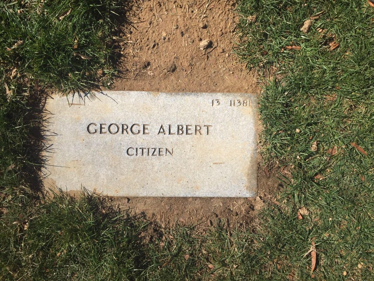 Back of headstone — George Albert