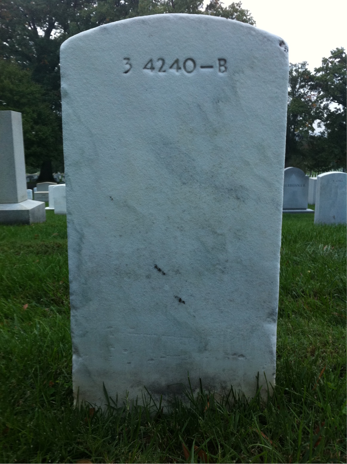 Back of headstone — John Moran