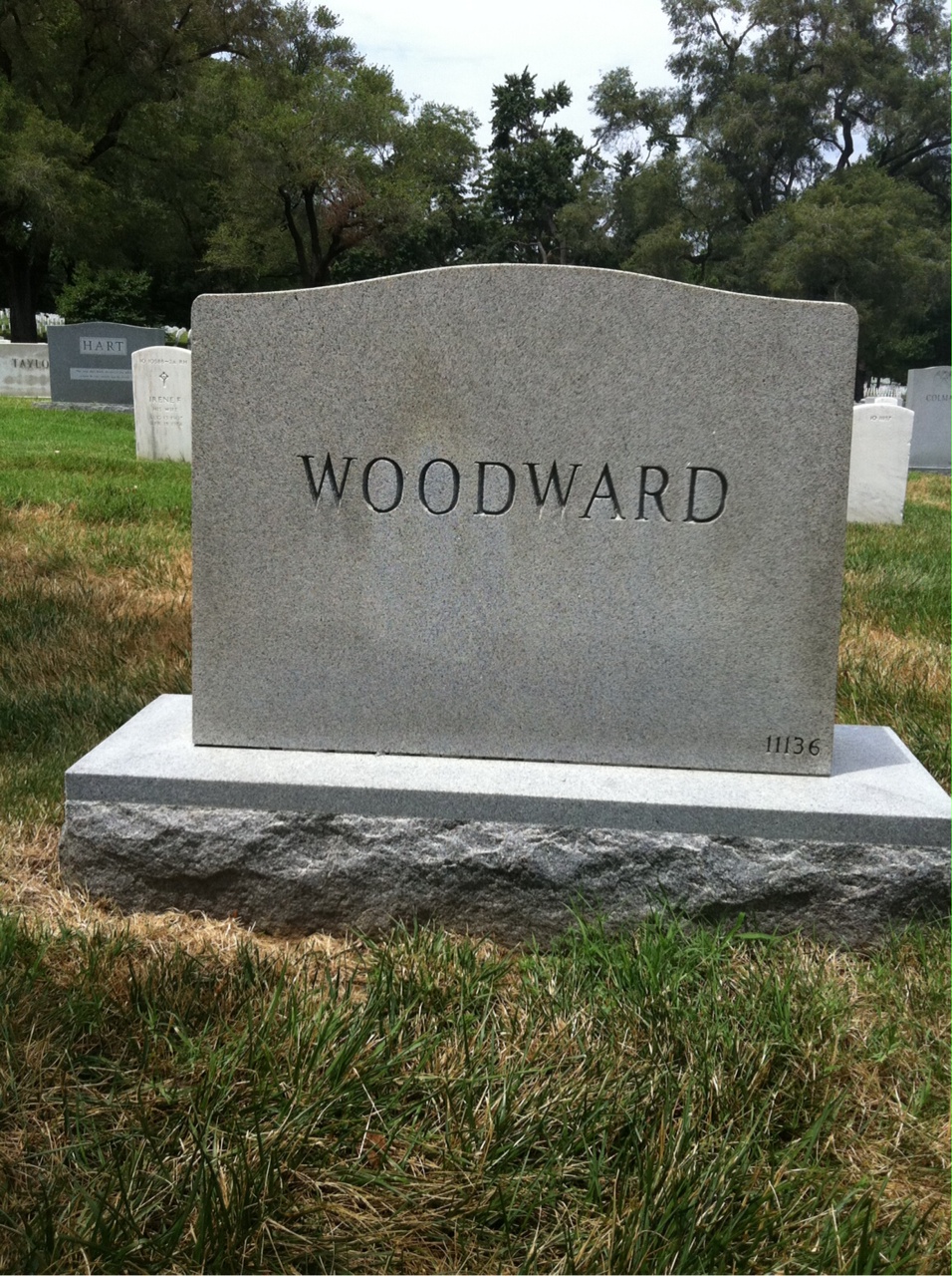 Back of headstone — Charles Woodward