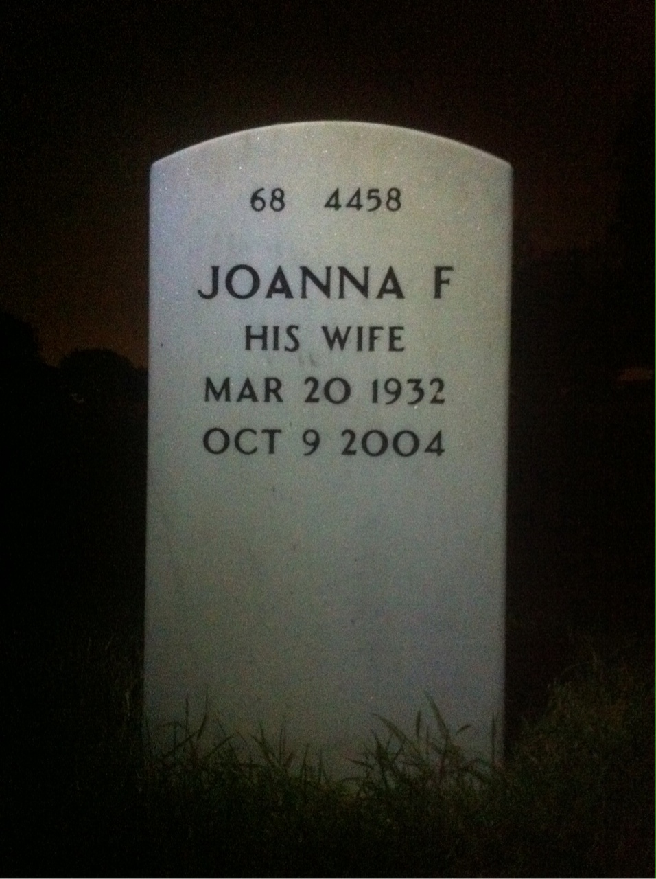 Back of headstone — James Kendrick