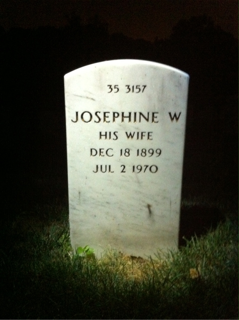 Back of headstone — Thomas A. Pope