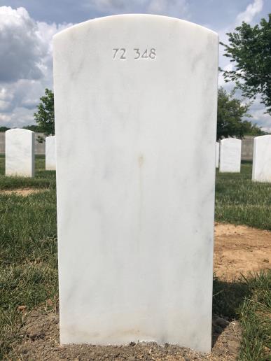 Back of headstone — William Allen Dickerson