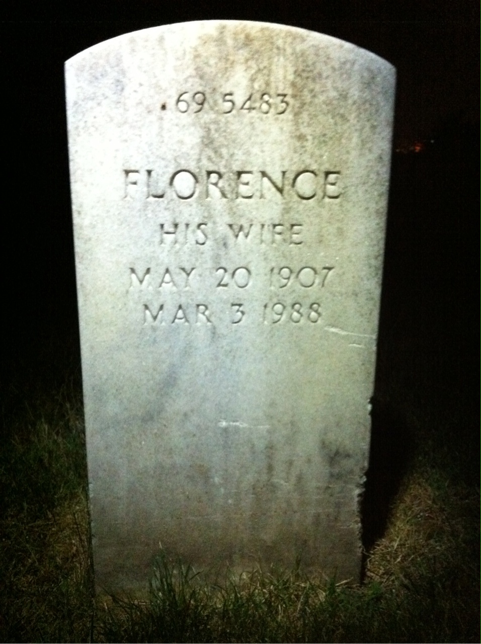 Back of headstone — Bernard Bailey