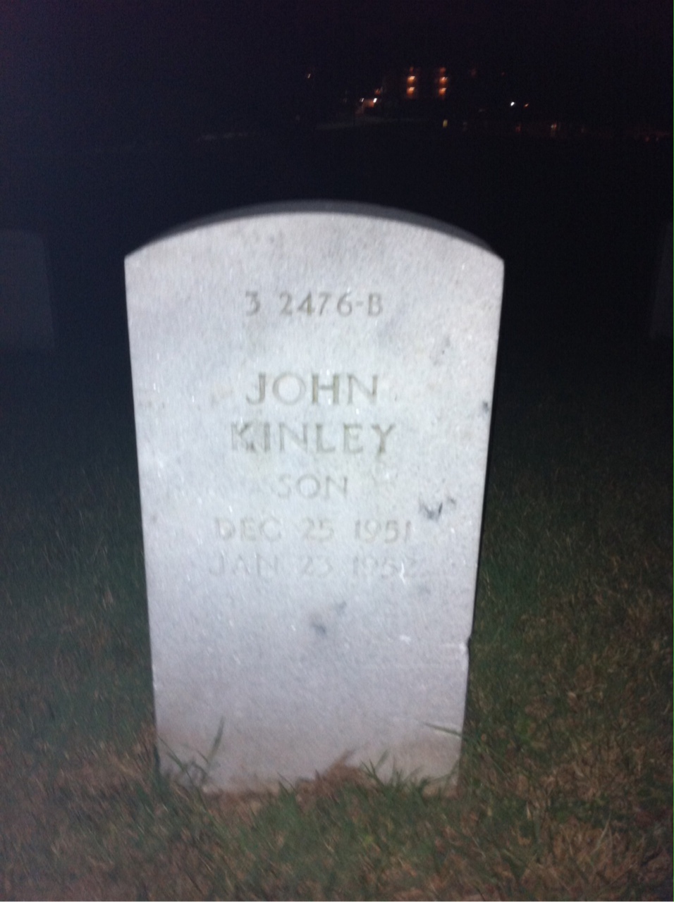 Back of headstone — George Cranston