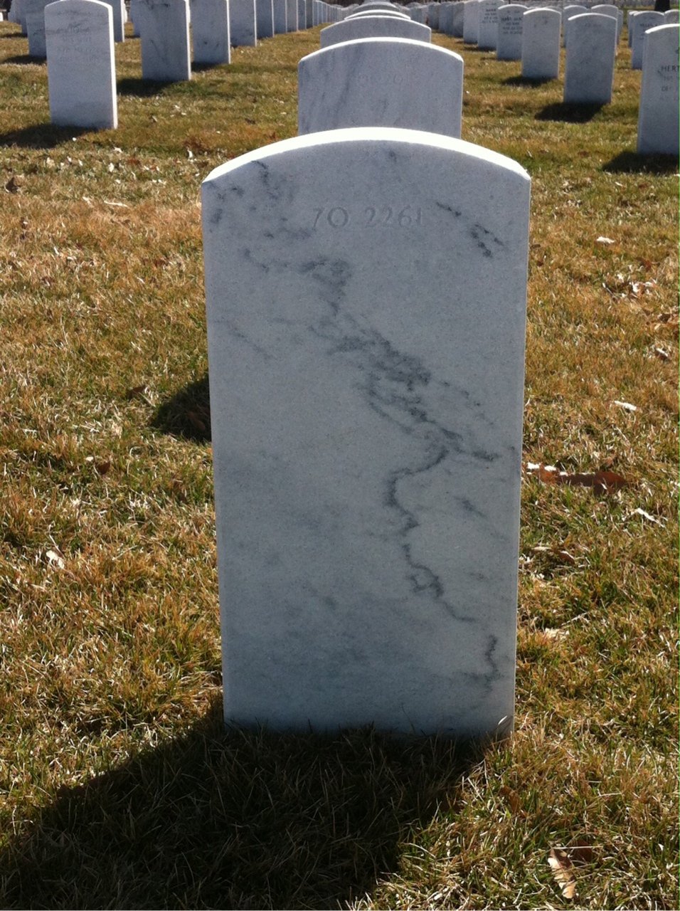 Back of headstone — John Edward Casey