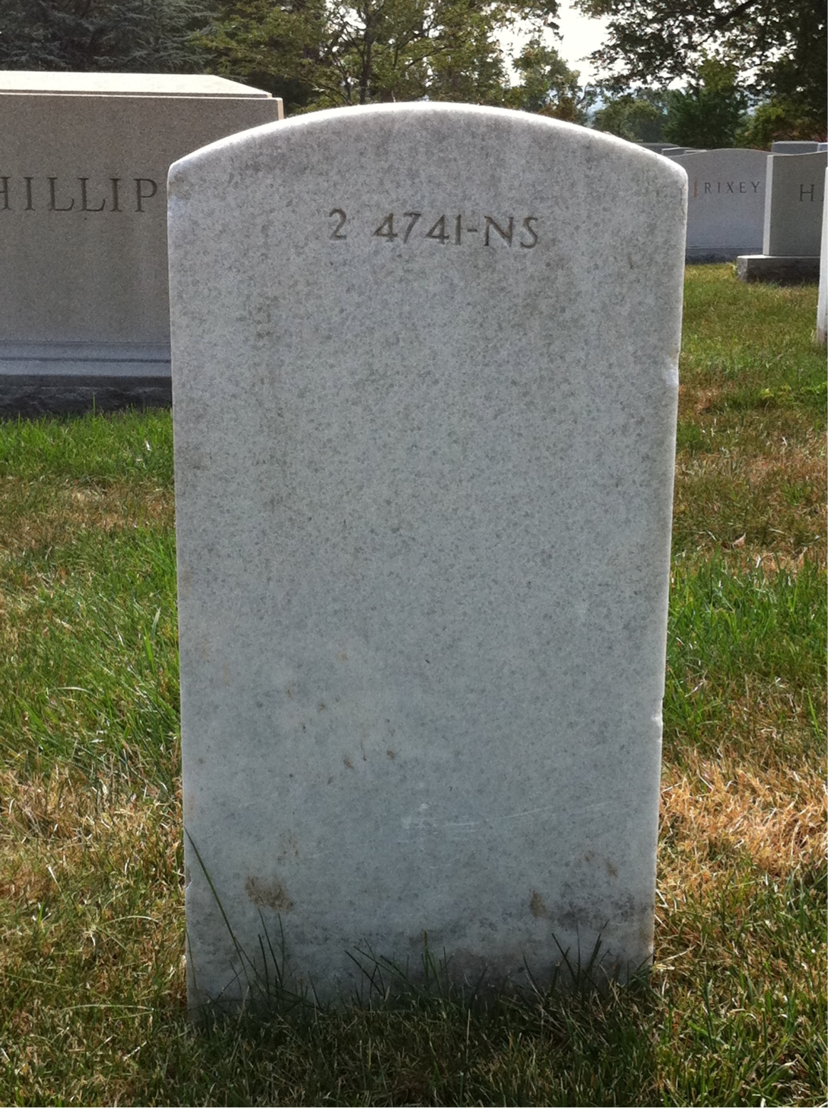 Back of headstone — Arthur Mckay