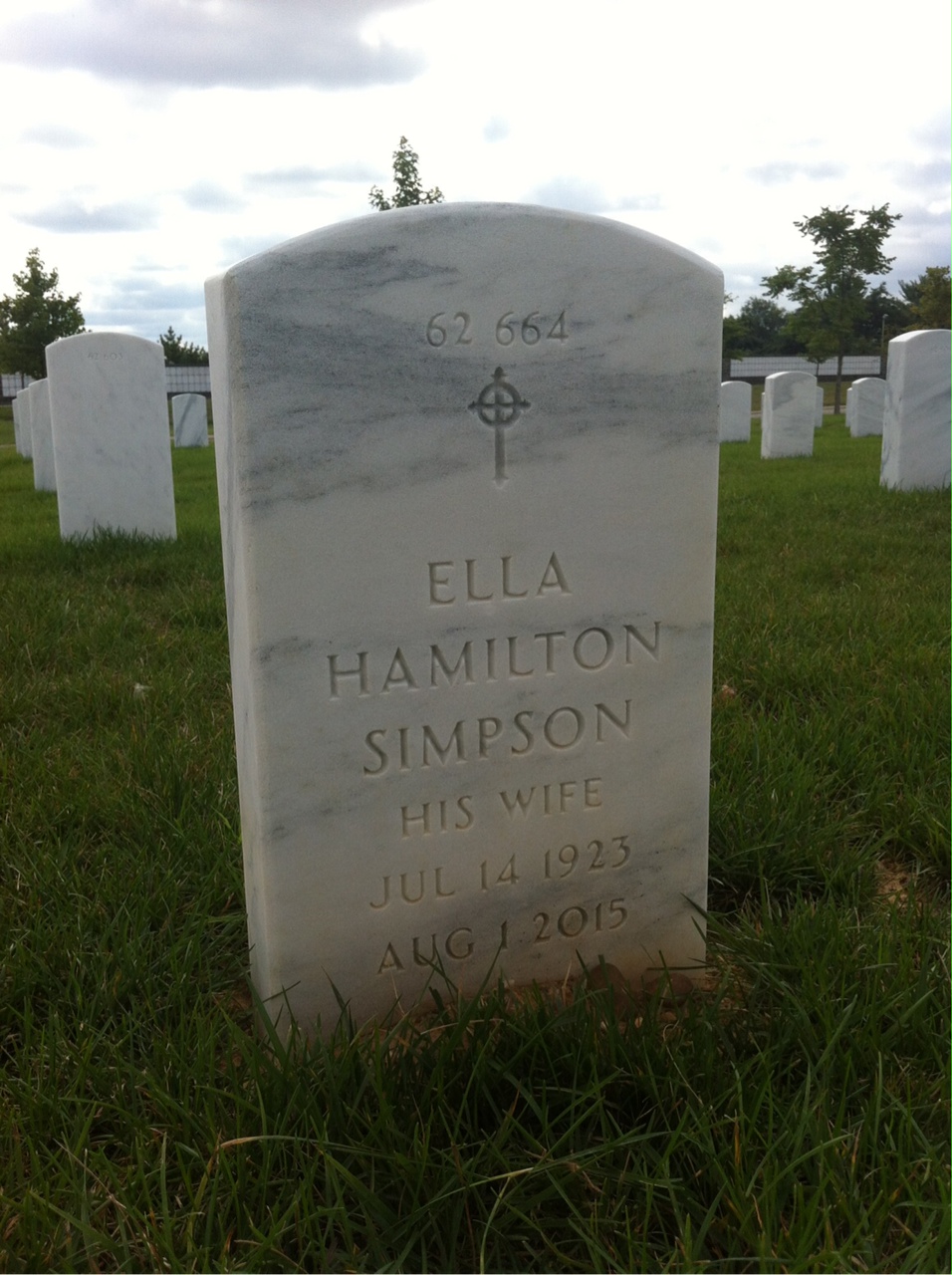 Back of headstone — Eugene Mitchell