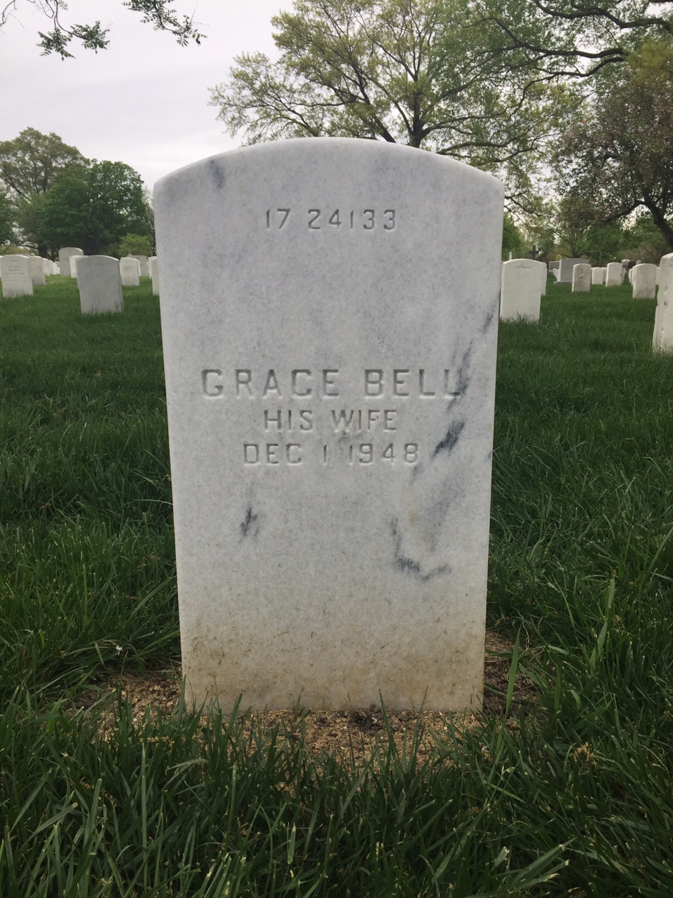 Back of headstone — Howard Allison