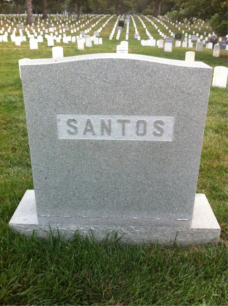 Back of headstone — Rose Mary Santos