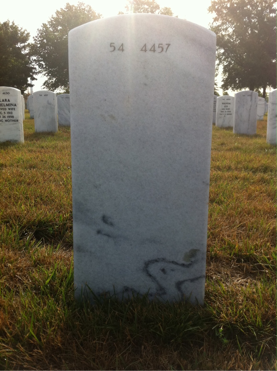 Back of headstone — Jack Wilson