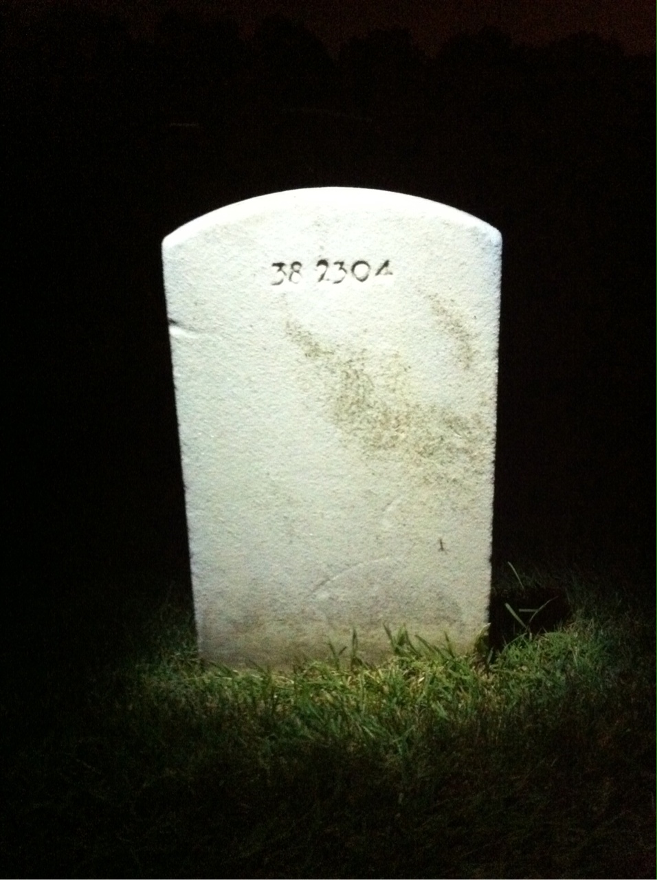 Back of headstone — Marion Angelico