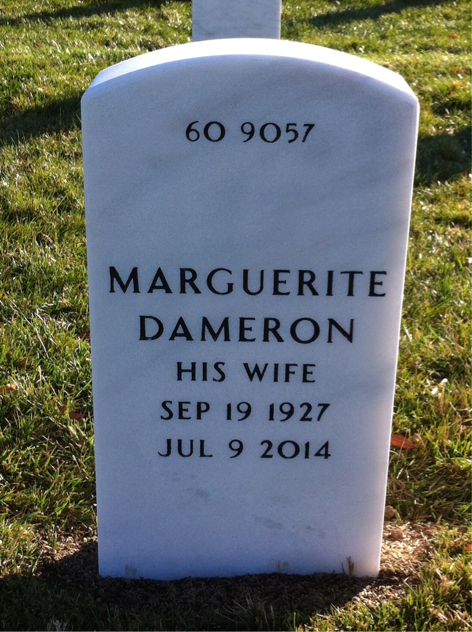 Back of headstone — Melvin Albert