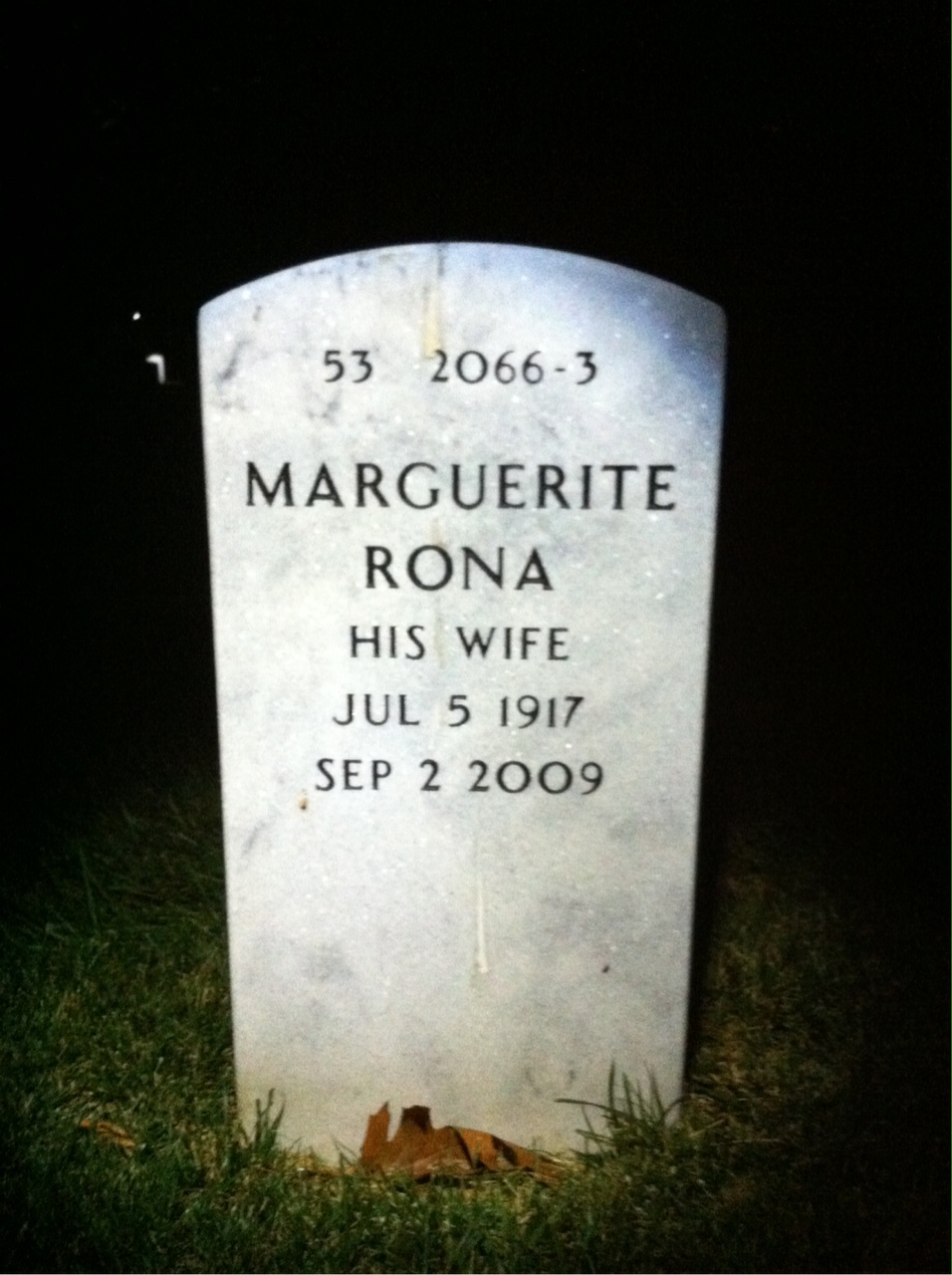 Back of headstone — Julian Koerner