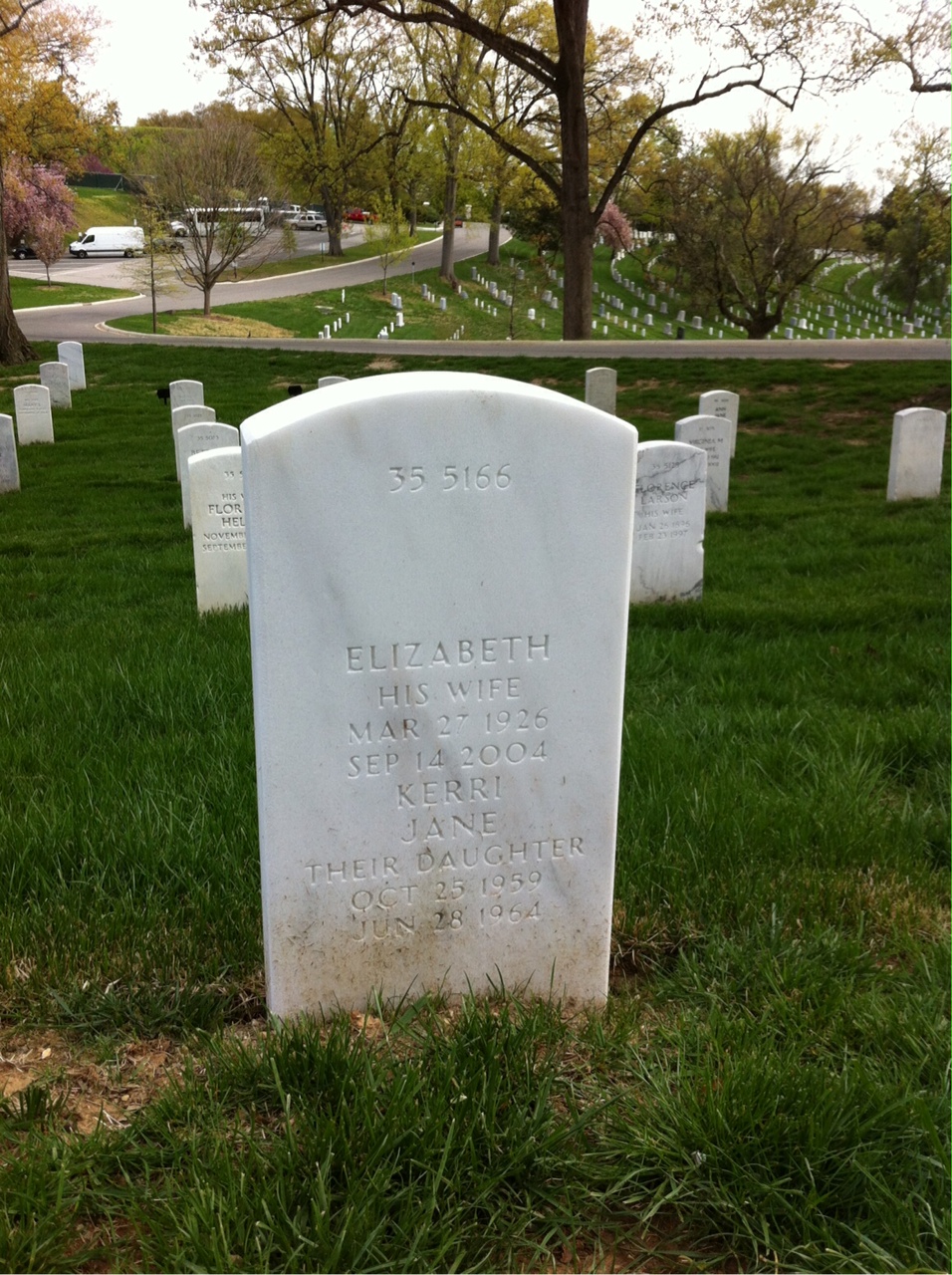 Back of headstone — Beverly Witherspoon