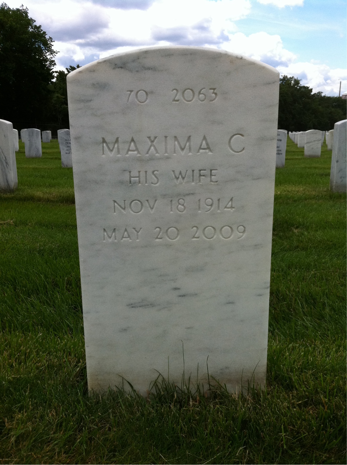 Back of headstone — Panfilo Aspiras