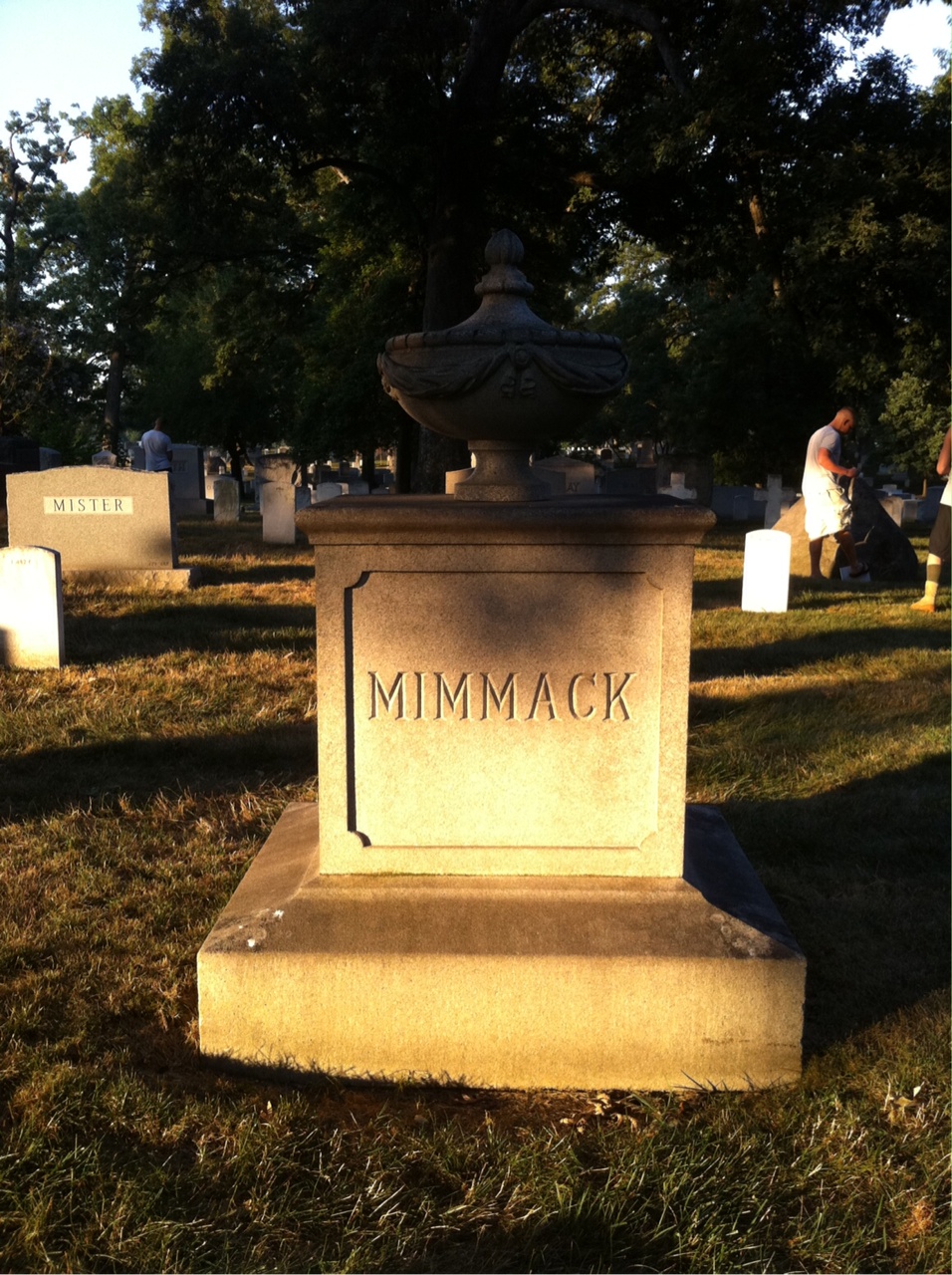 Back of headstone — Bernard Mimmack