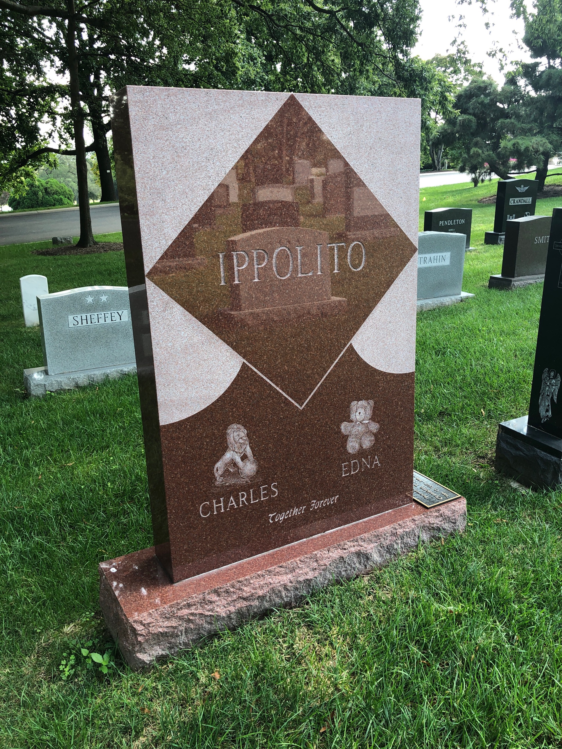 Back of headstone — Charles Ippolito