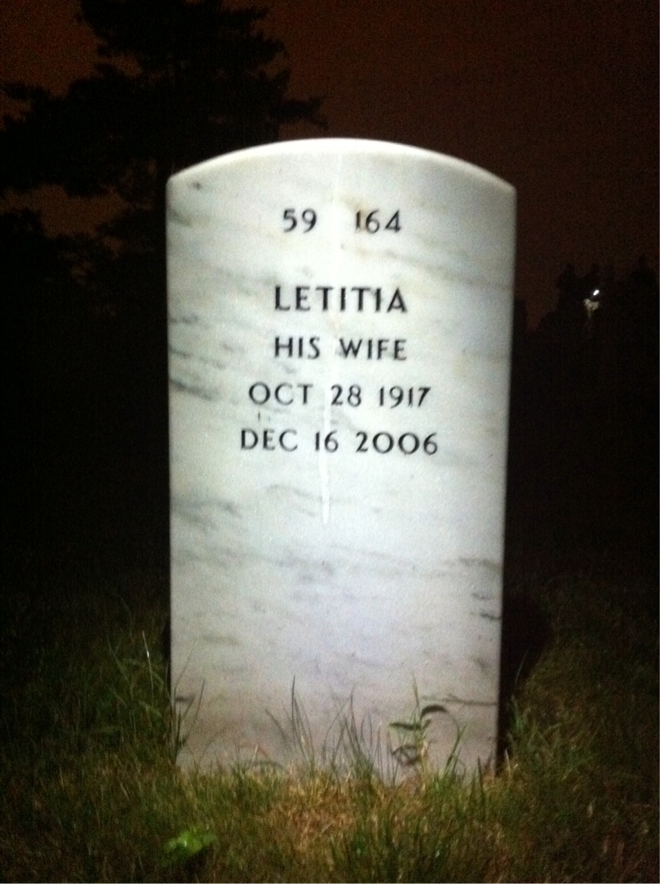 Back of headstone — Henry Crosby