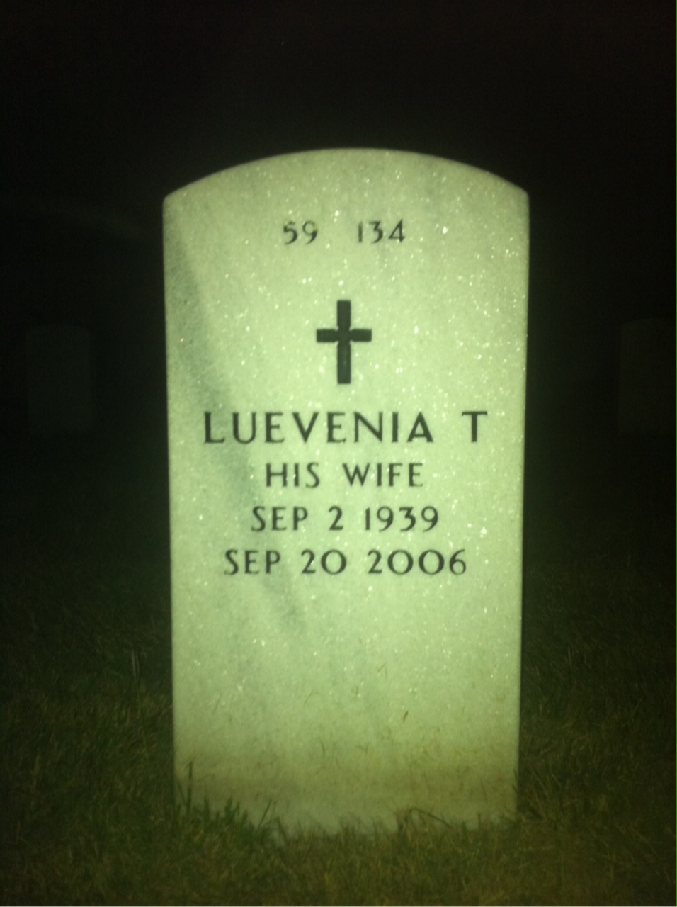Back of headstone — Jerry Combest