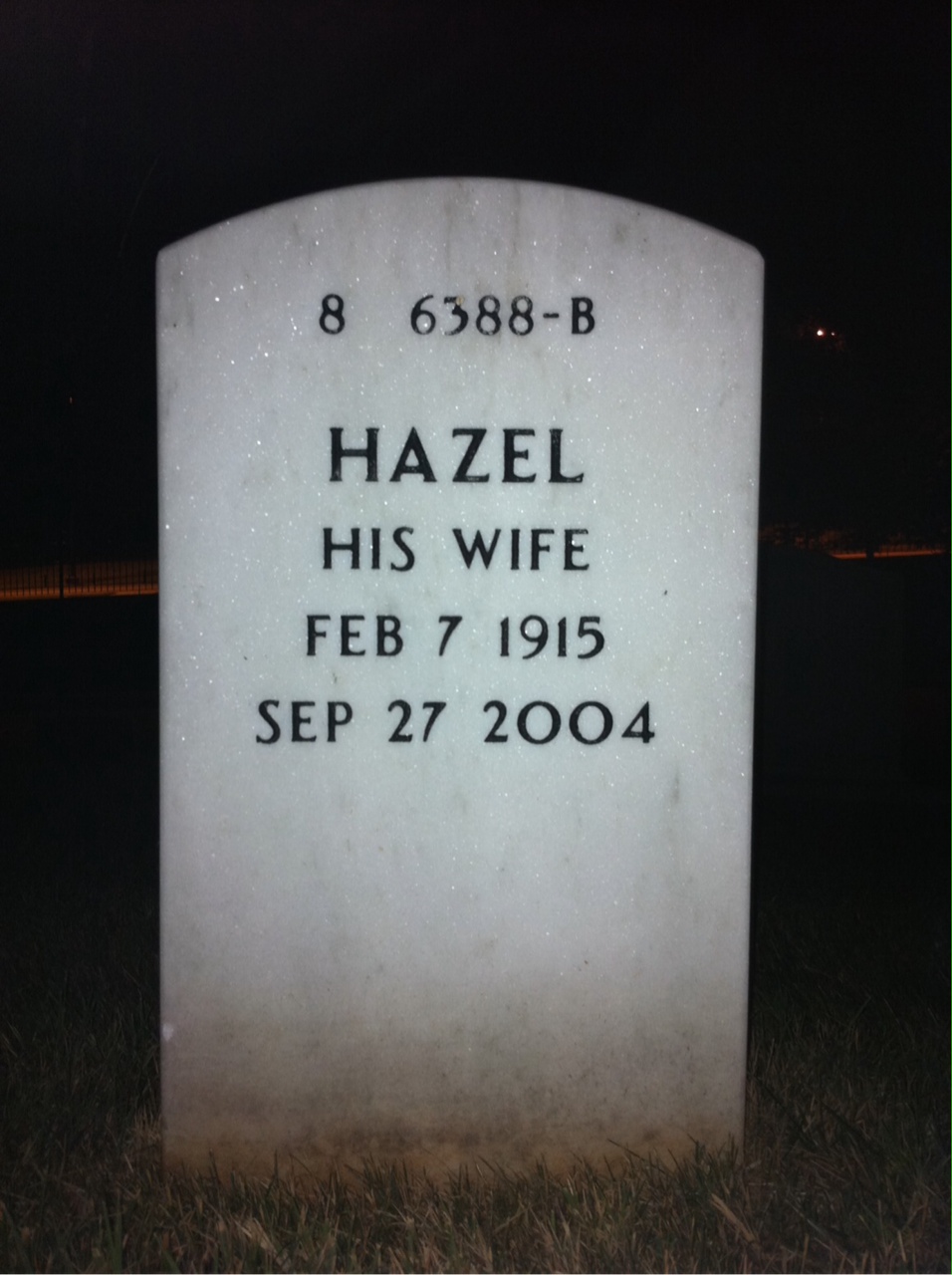 Back of headstone — Kingsley Fowley