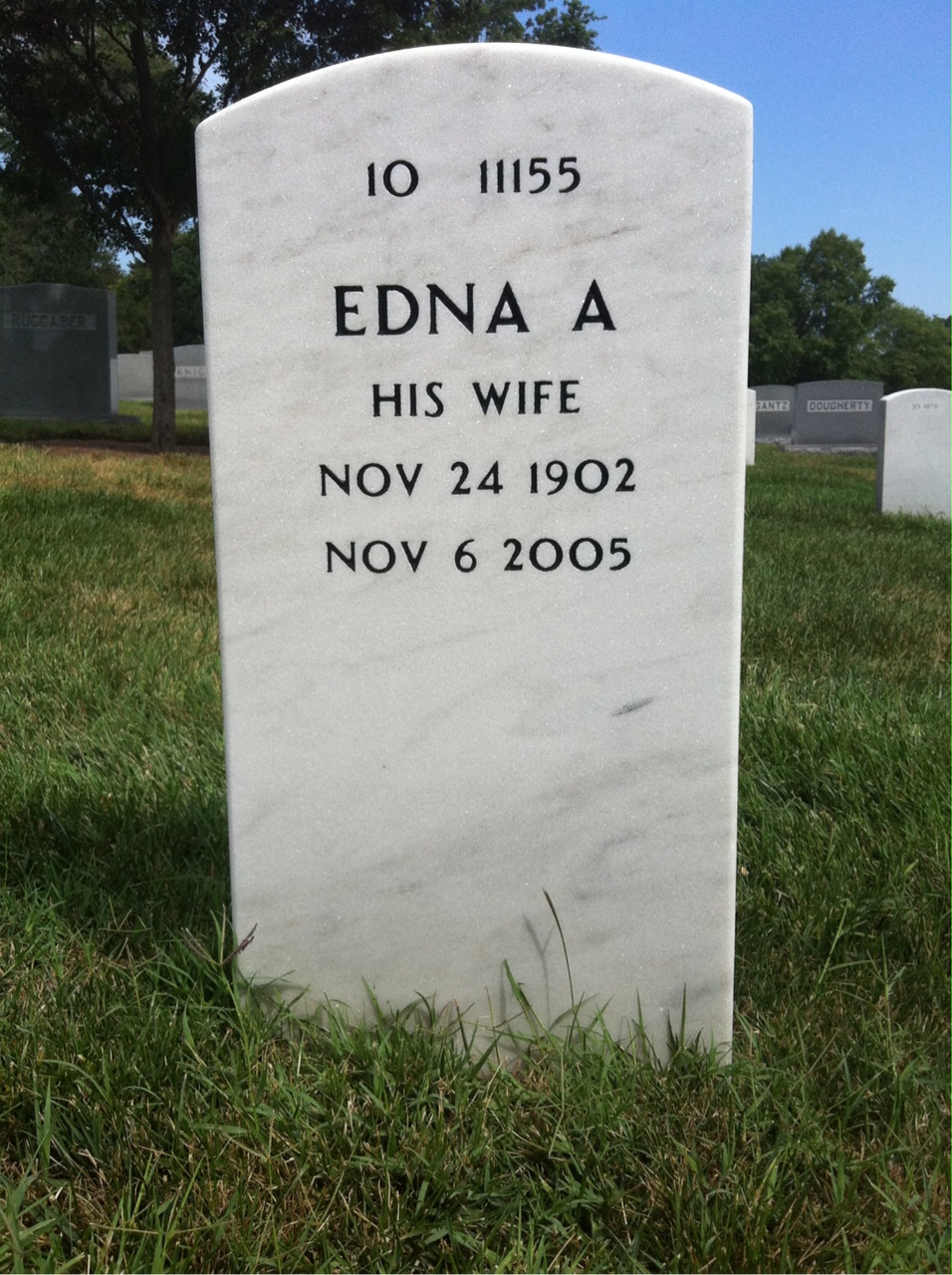 Back of headstone — John Nelson