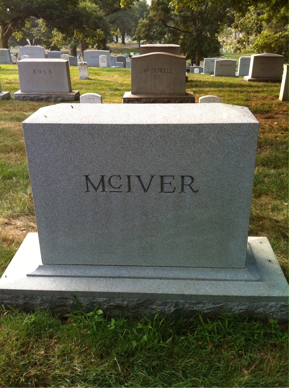 Back of headstone — George Mciver