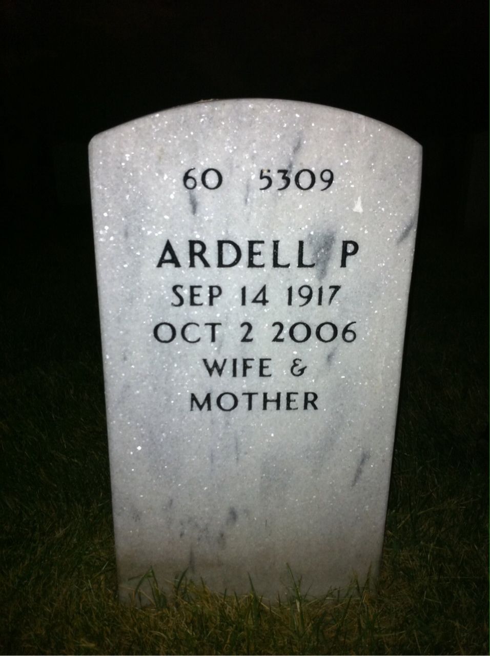 Back of headstone — Fred King