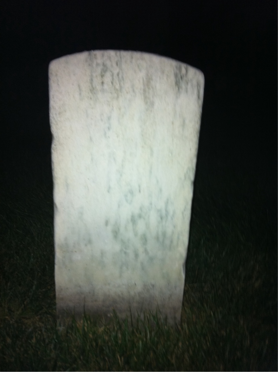 Back of headstone — Moses Moody