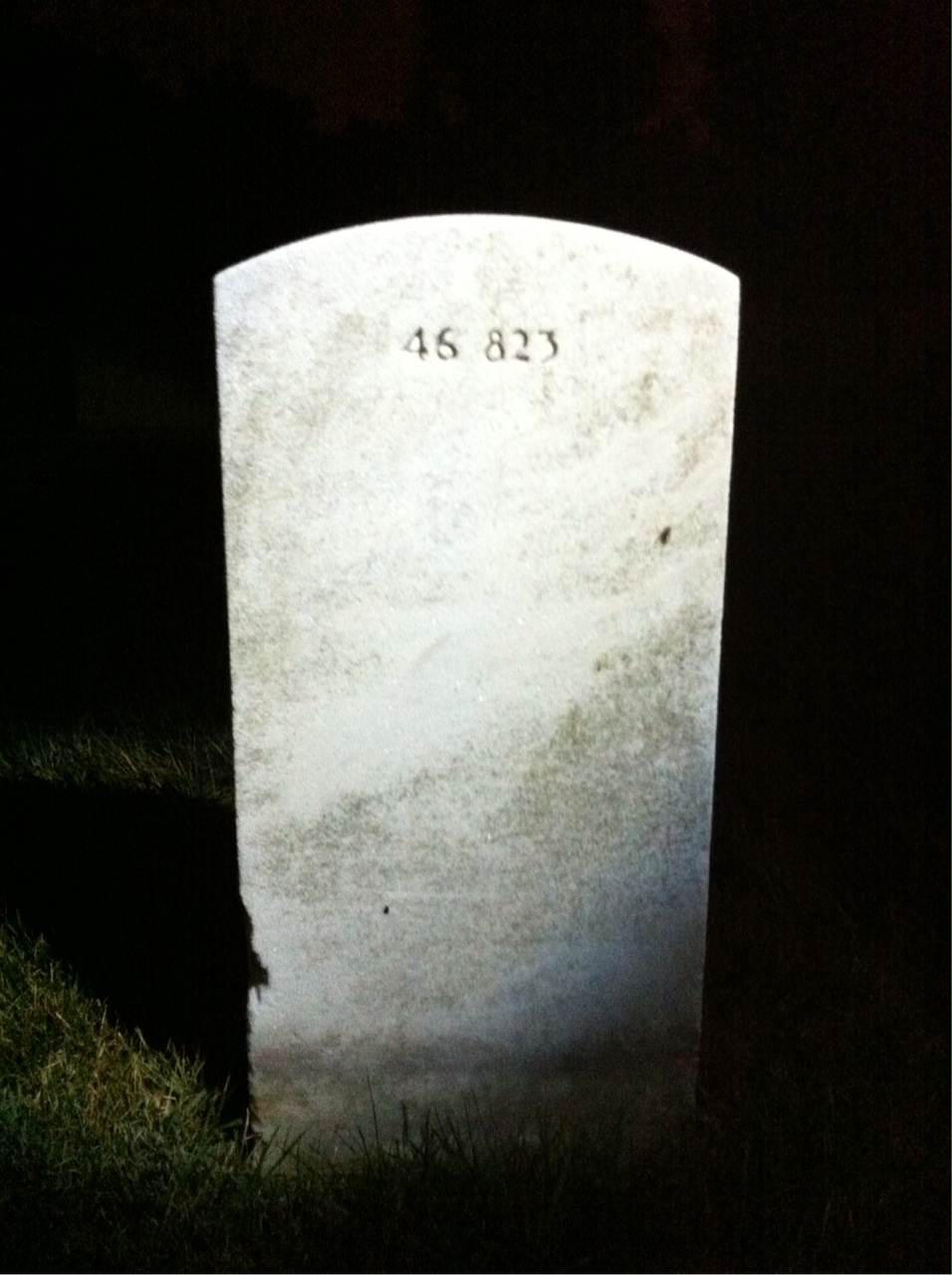 Back of headstone — Talmage Hughston