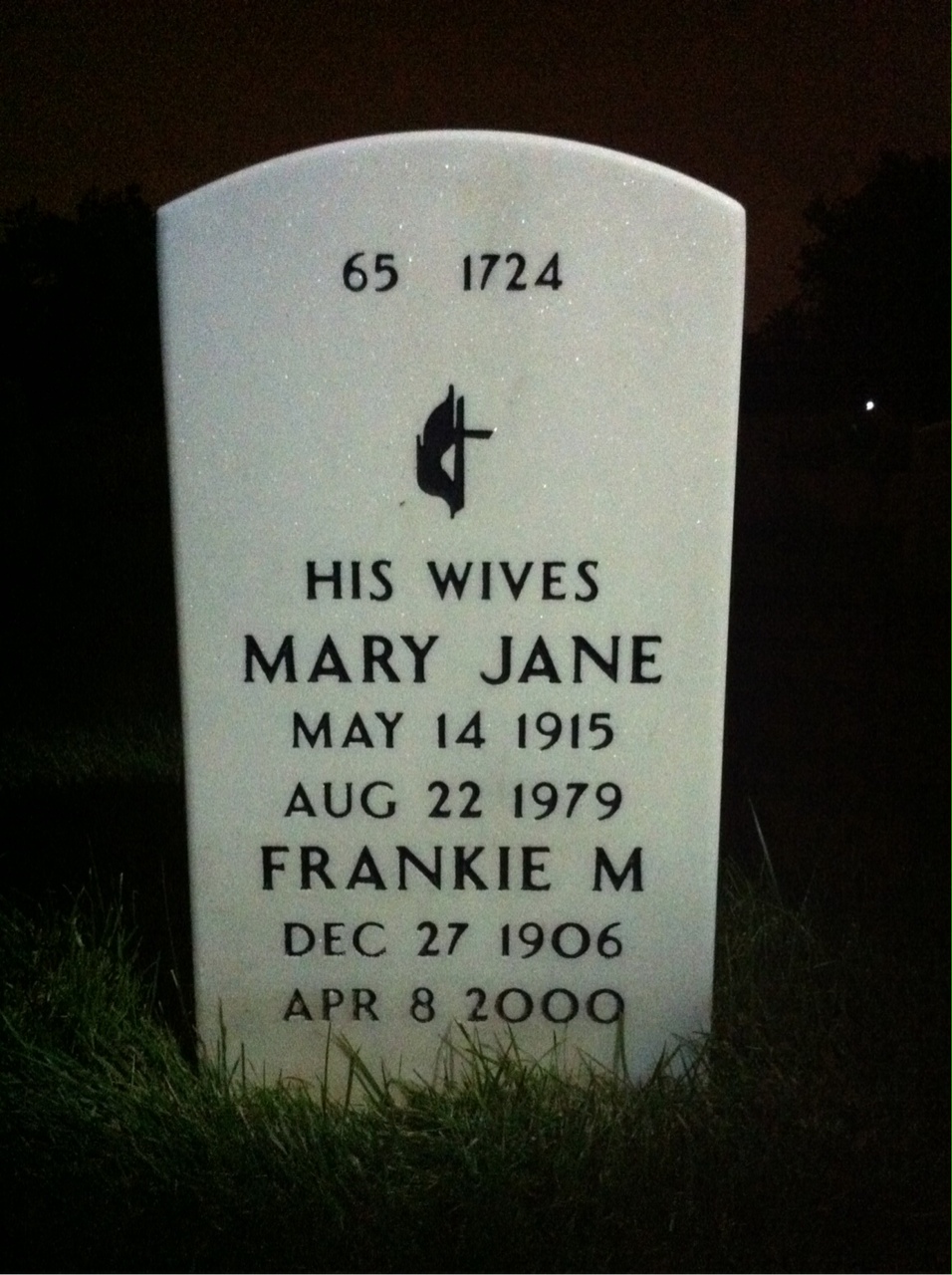 Back of headstone — Harry Lovell